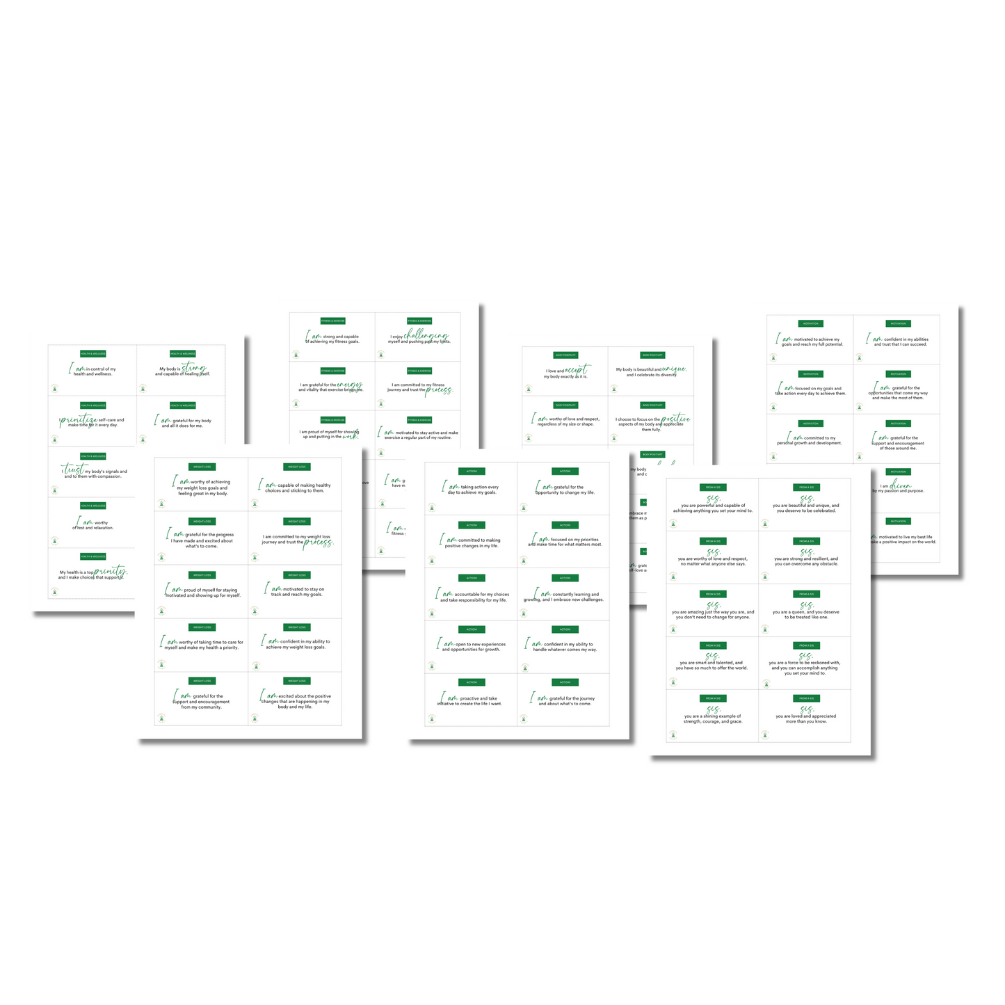 70 Affirmation Cards for Health & Wellness