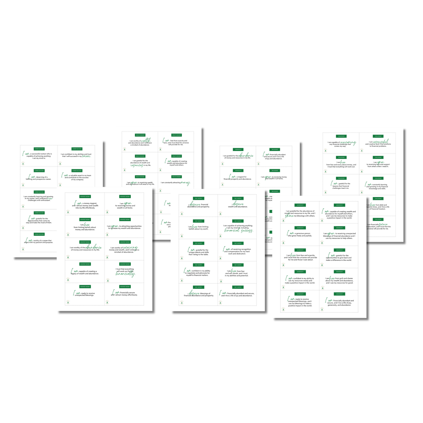 70 Affirmation Cards for Money