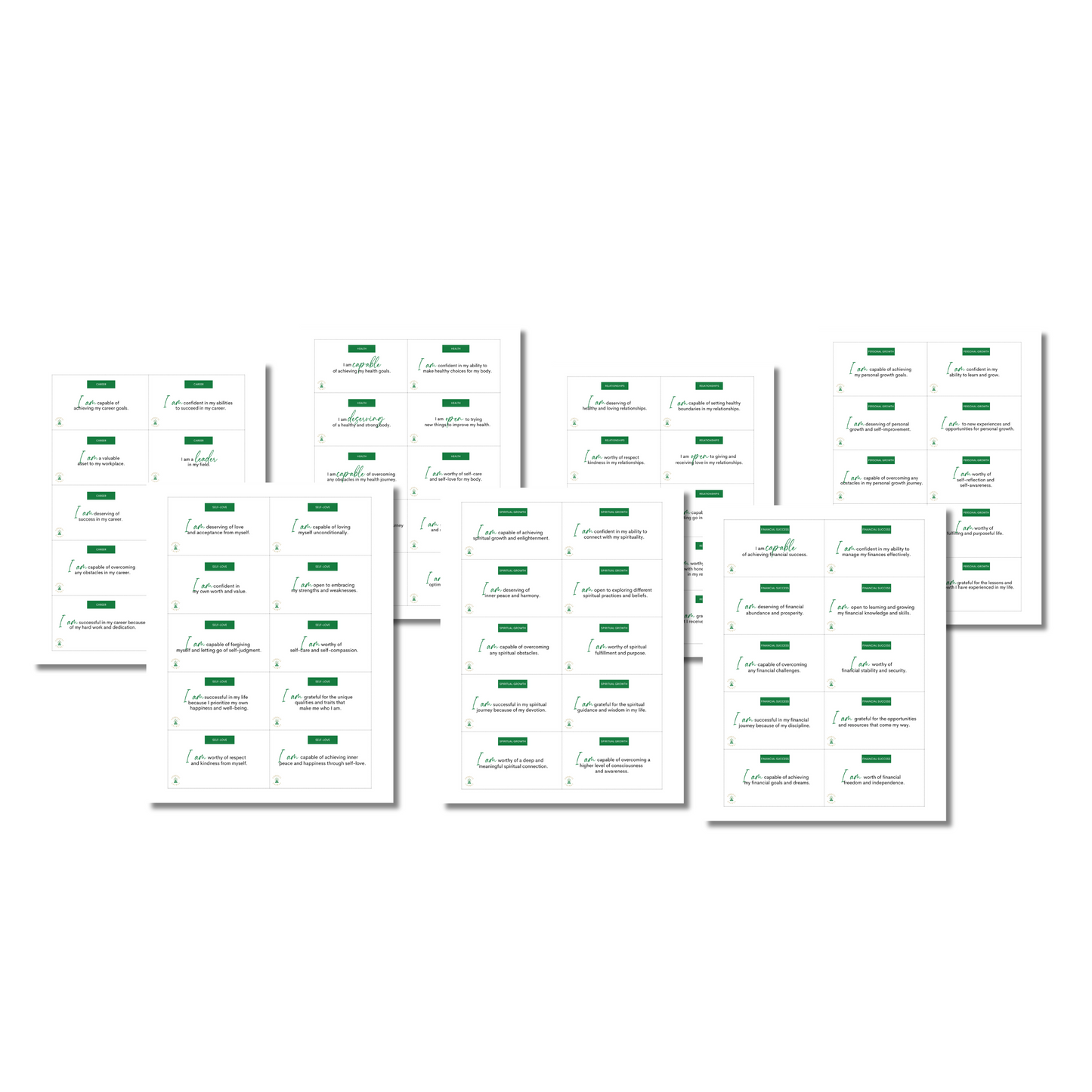 70 Affirmation Cards for Success