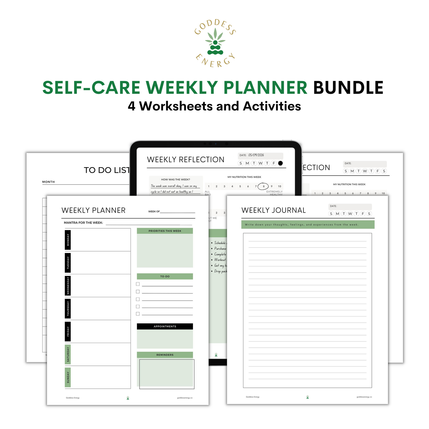 Self-Care Weekly Planner Bundle